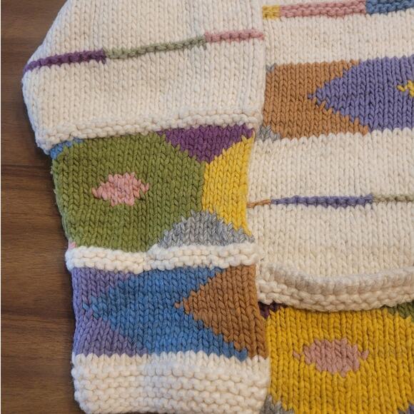 Quichua Village Wool Sweater M-XL Art Aztec Floral Lagenlook Amano Style EUC - Picture 9 of 9